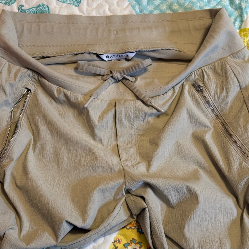 Athleta Woman's Taupe/khaki Trekkie North Joggers with Zipper Pockets